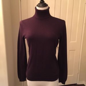 Lauren Ralph Lauren Silk Blend Plum Turtleneck